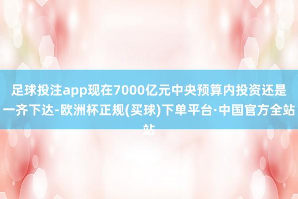 足球投注app现在7000亿元中央预算内投资还是一齐下达-欧洲杯正规(买球)下单平台·中国官方全站