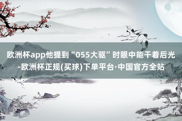 欧洲杯app他提到“055大驱”时眼中能干着后光-欧洲杯正规(买球)下单平台·中国官方全站