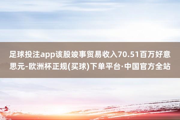 足球投注app该股竣事贸易收入70.51百万好意思元-欧洲杯正规(买球)下单平台·中国官方全站