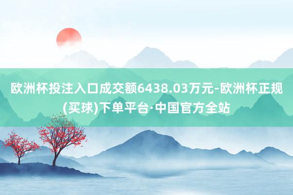 欧洲杯投注入口成交额6438.03万元-欧洲杯正规(买球)下单平台·中国官方全站