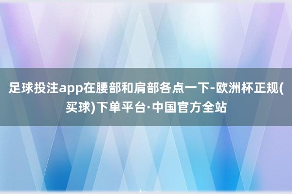 足球投注app在腰部和肩部各点一下-欧洲杯正规(买球)下单平台·中国官方全站