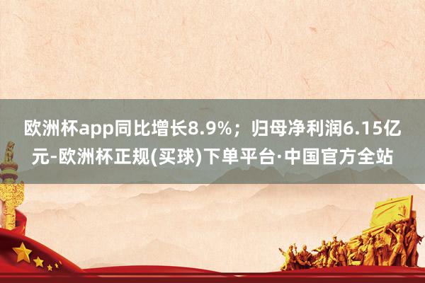 欧洲杯app同比增长8.9%；归母净利润6.15亿元-欧洲杯正规(买球)下单平台·中国官方全站