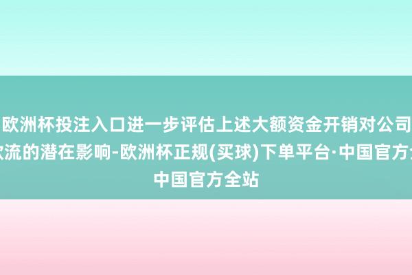 欧洲杯投注入口进一步评估上述大额资金开销对公司现款流的潜在影响-欧洲杯正规(买球)下单平台·中国官方全站