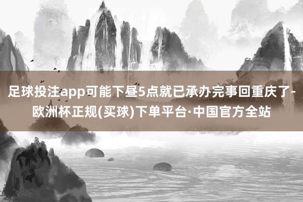 足球投注app可能下昼5点就已承办完事回重庆了-欧洲杯正规(买球)下单平台·中国官方全站